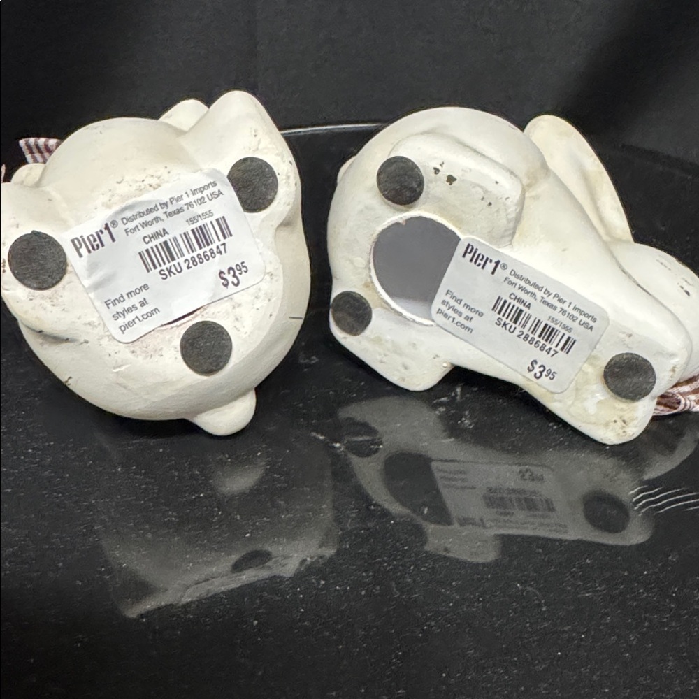 Pier 1 Set Of Two White Ceramic Rabbits - Picture 8 of 9